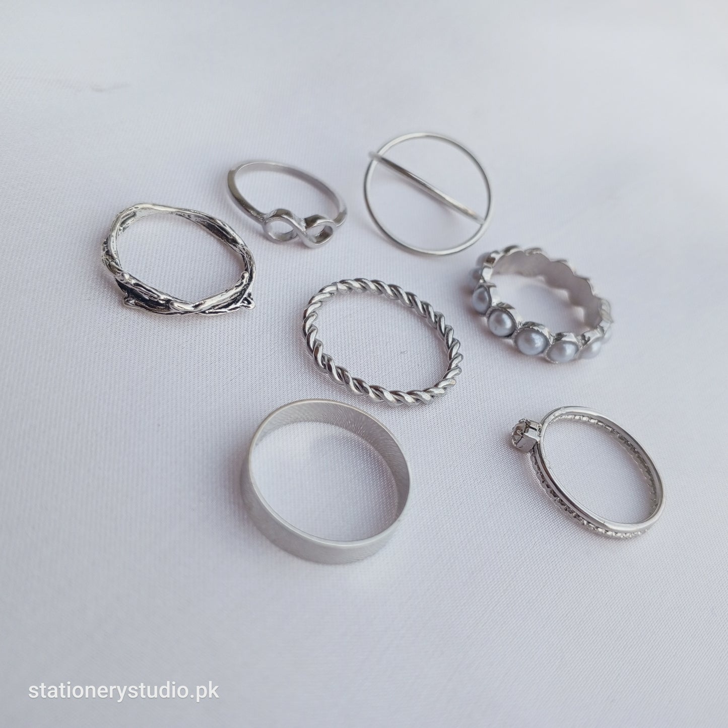 SILVER - RINGS SET OF 7 (STYLE 7)