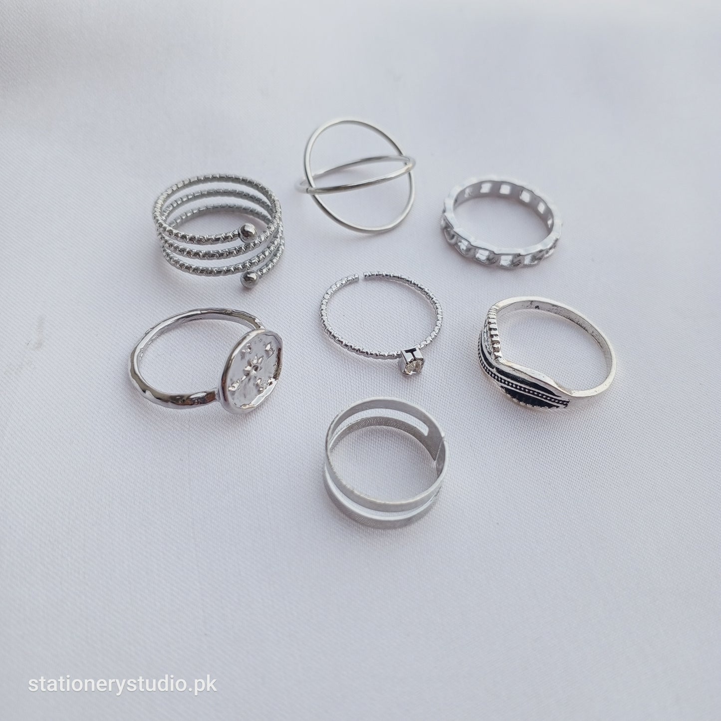 SILVER - RINGS SET OF 7 (STYLE 8)