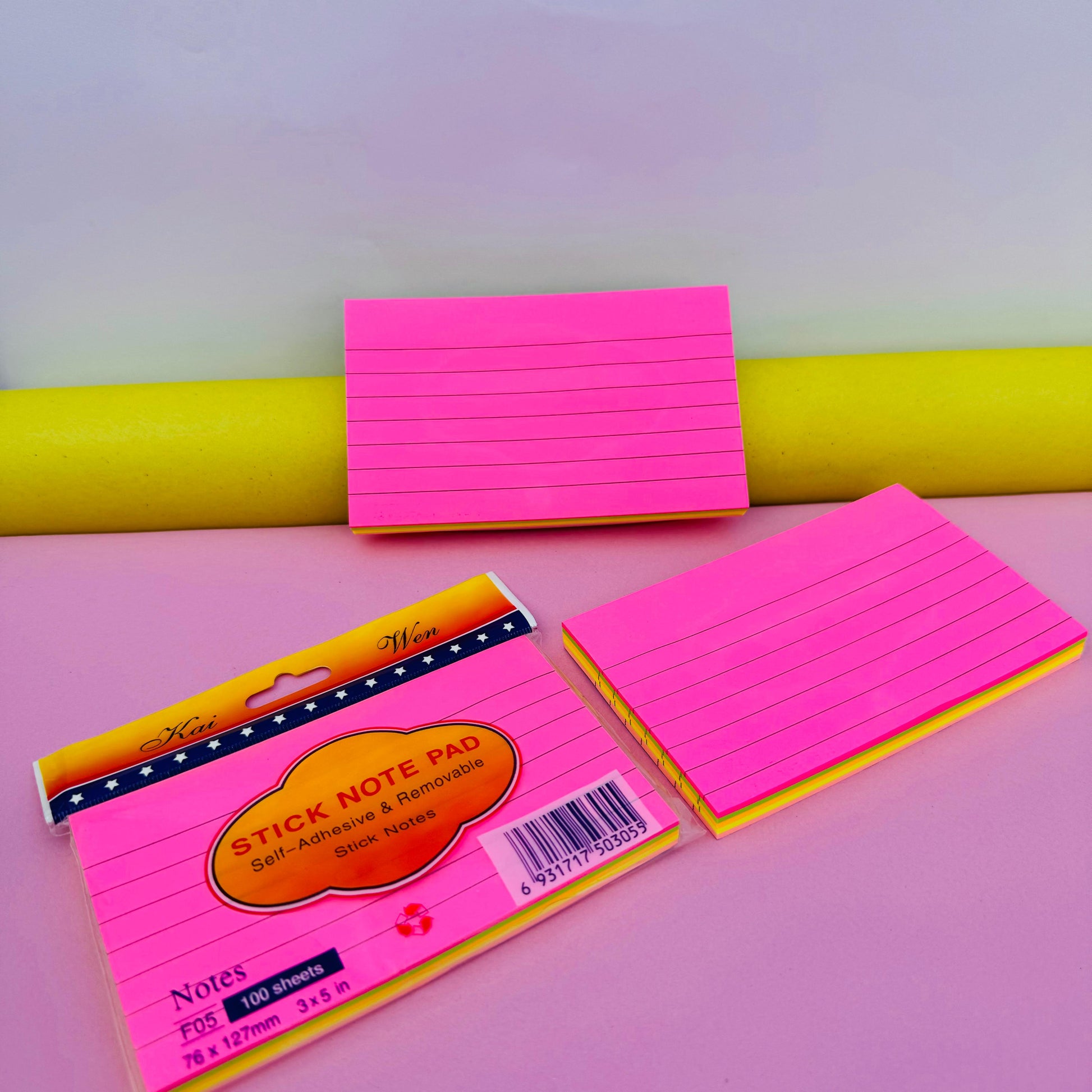 Multi Colors Lined- Sticky Note - STATIONERYSTUDIO