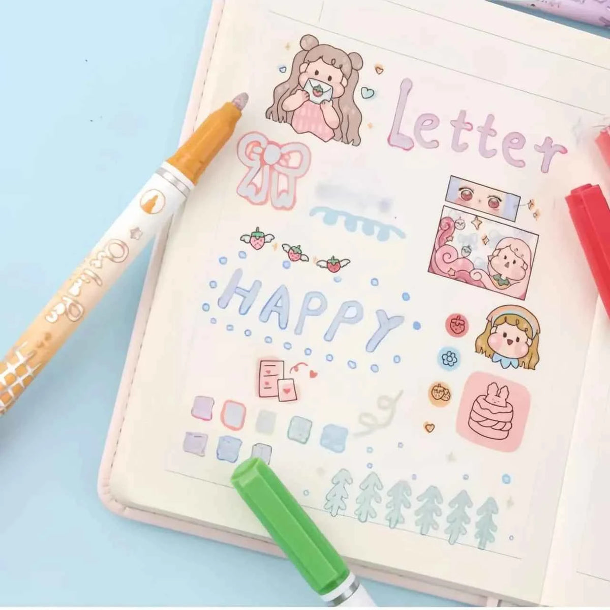 Outline Style Marks OUTLINE MARKERS - SET OF 8 - STATIONERYSTUDIO