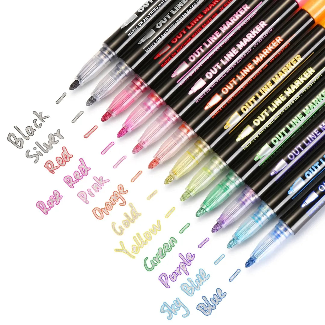 OUTLINE MARKERS_PACK OF 12 - STATIONERYSTUDIO