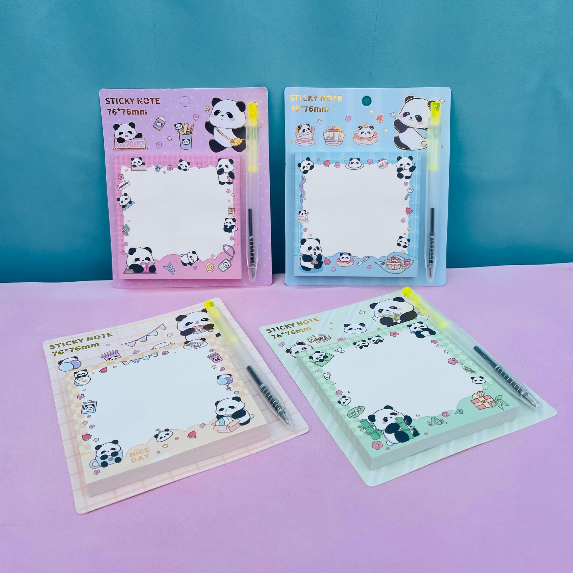 PANDA - STICKY NOTES WITH PEN - STATIONERYSTUDIO