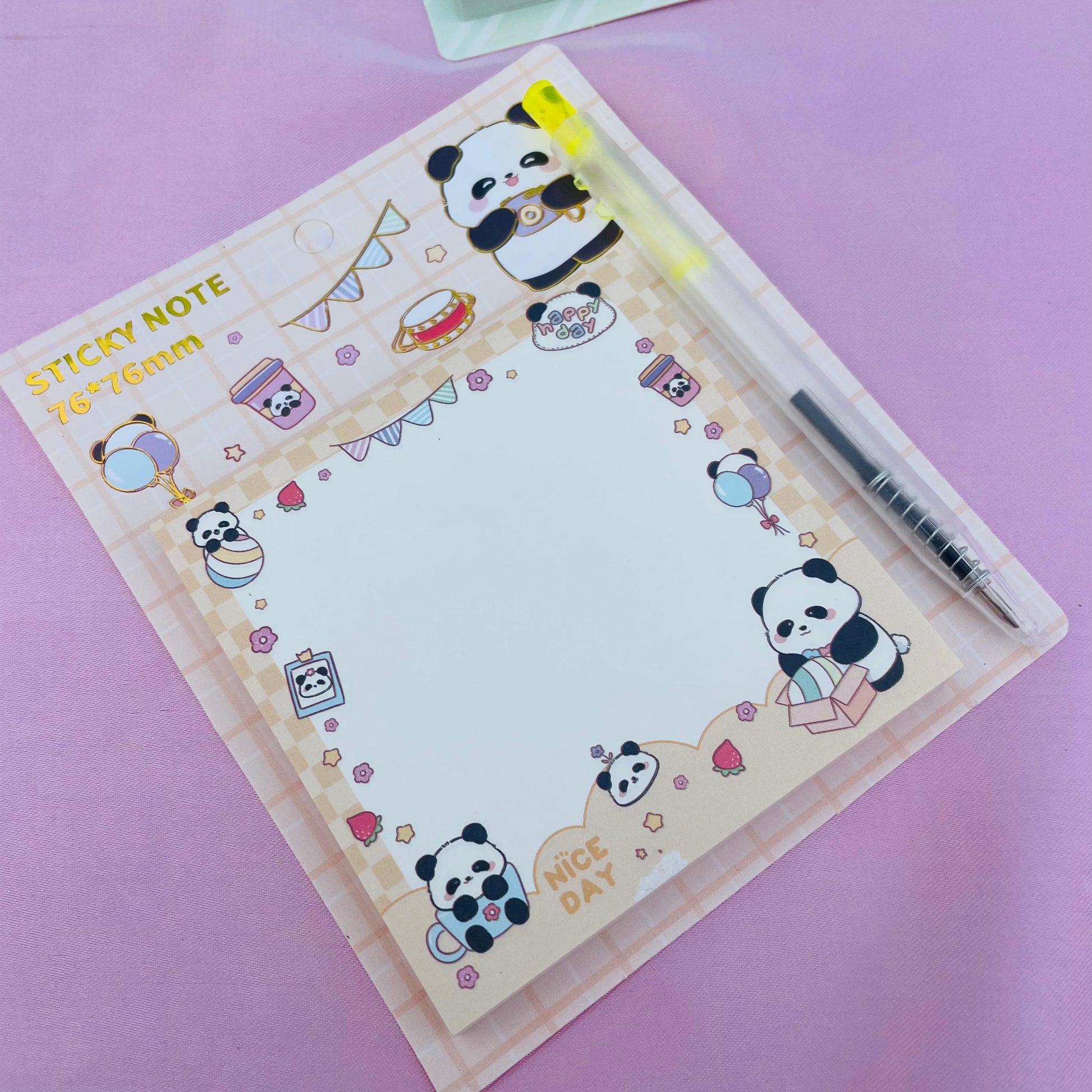 PANDA - STICKY NOTES WITH PEN - STATIONERYSTUDIO