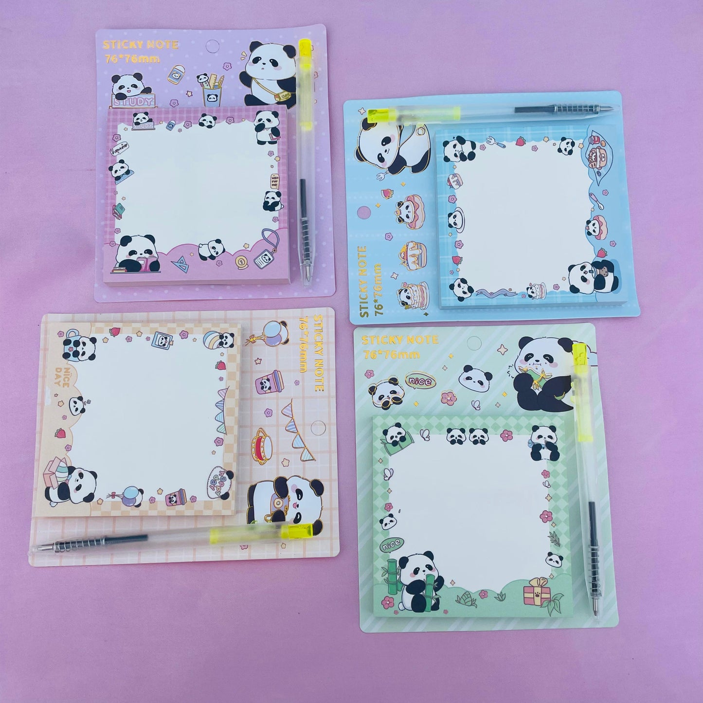 PANDA - STICKY NOTES WITH PEN - STATIONERYSTUDIO