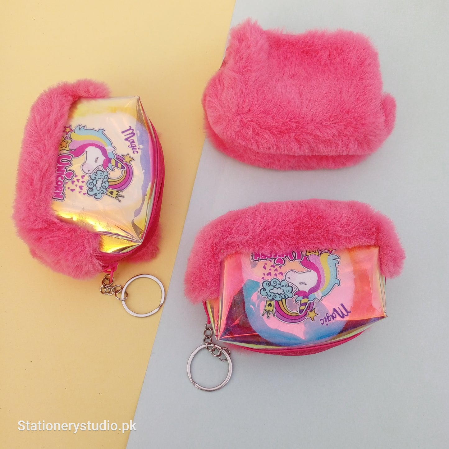 PLUSHIE UNICORN COIN POUCH - KEYRING - STATIONERYSTUDIO