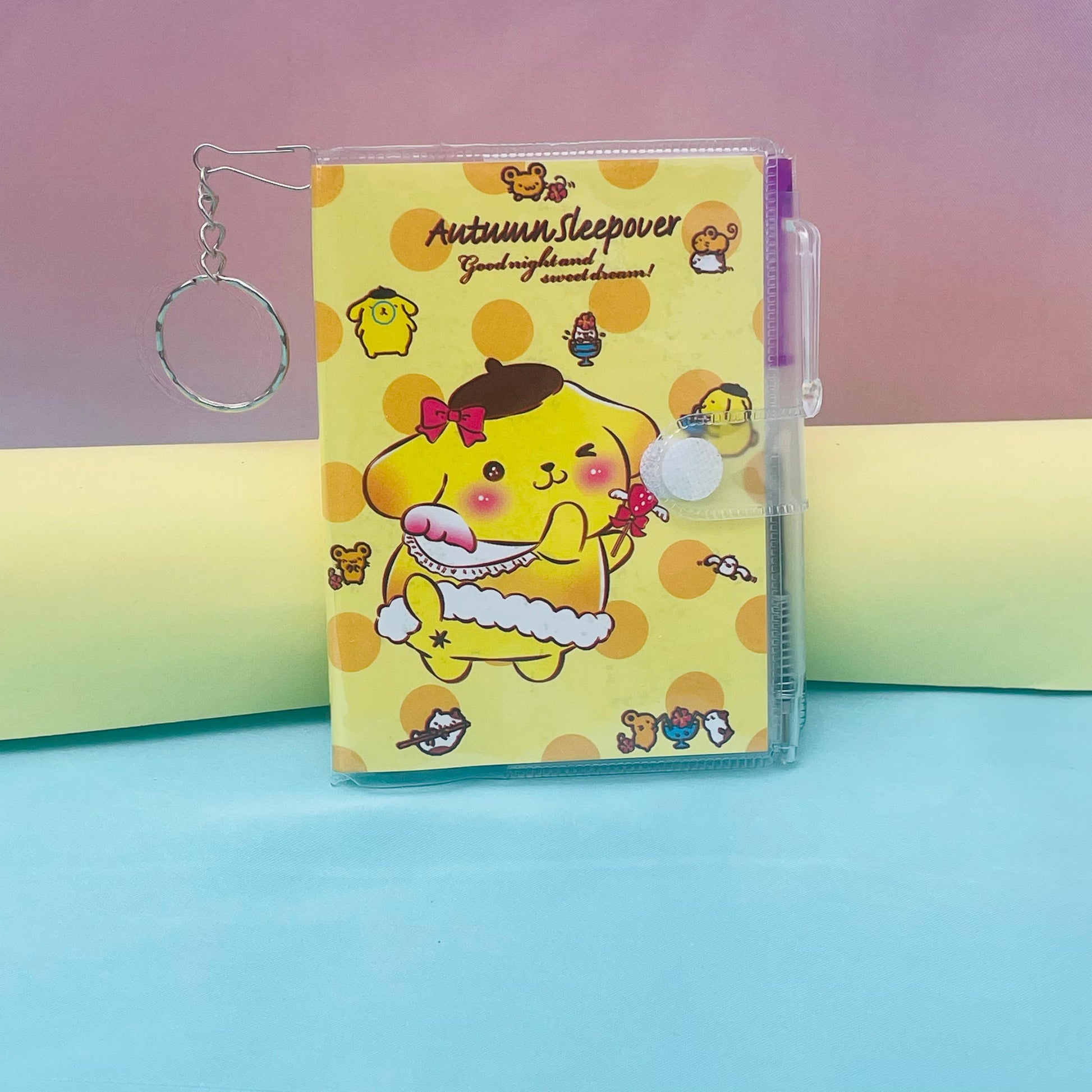 POMPOMPURIN - KEYRING NOTEBOOK WITH PEN - STATIONERYSTUDIO