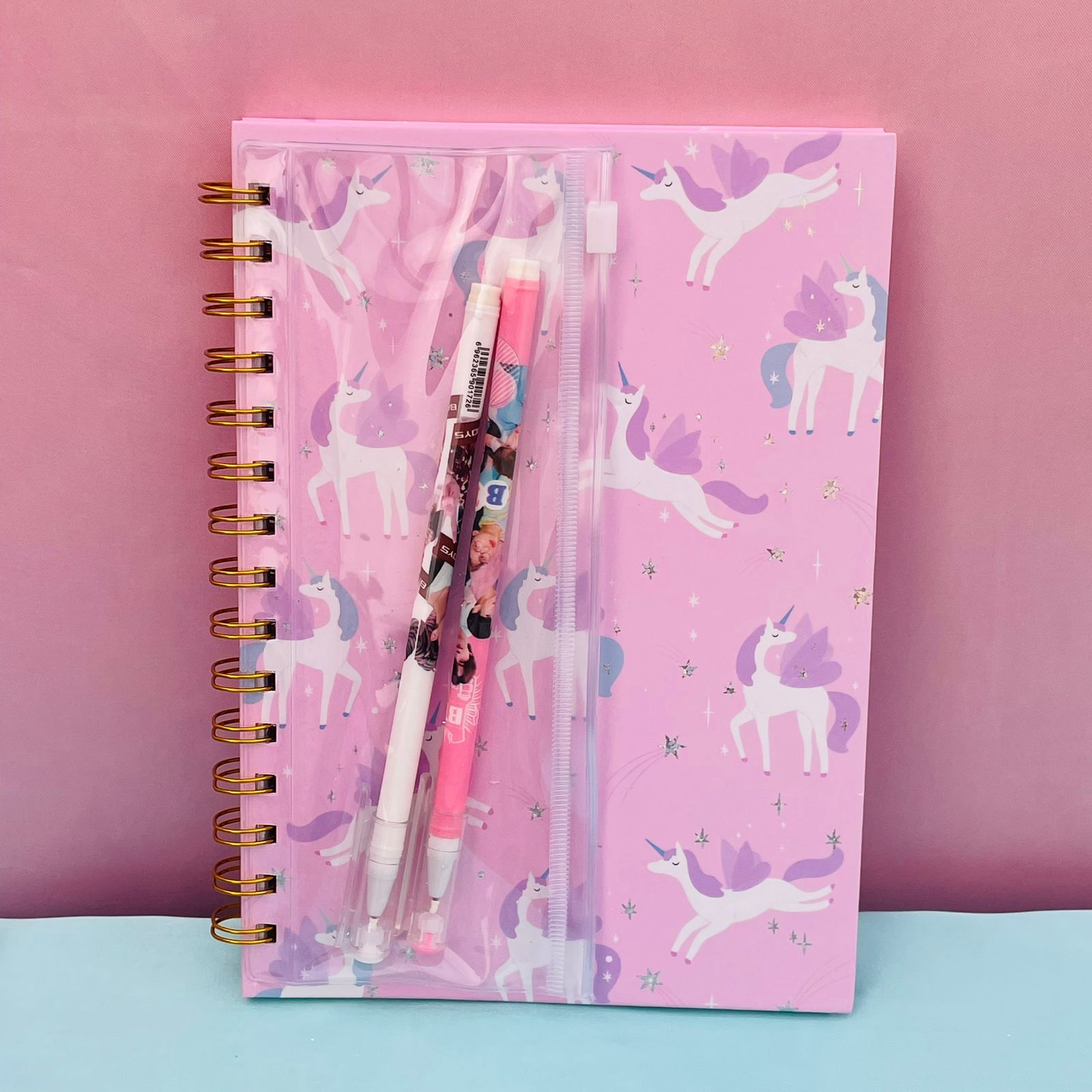 PURPLE UNICORN - JOURNAL WITH PENS - STATIONERYSTUDIO