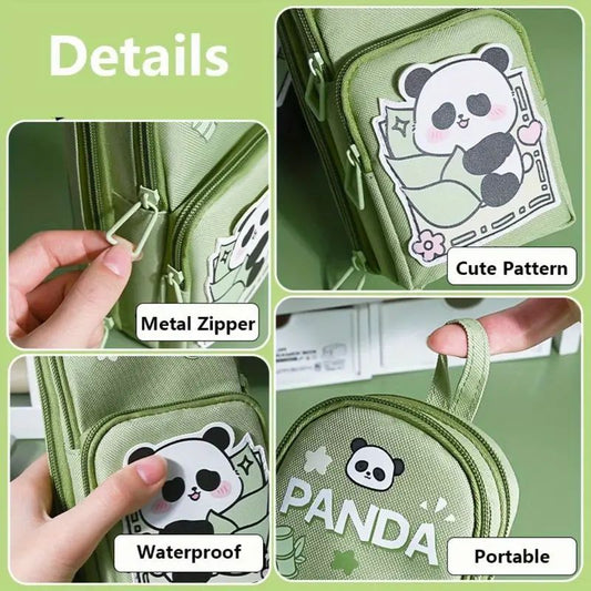 Panda Green Zipper - Pouch