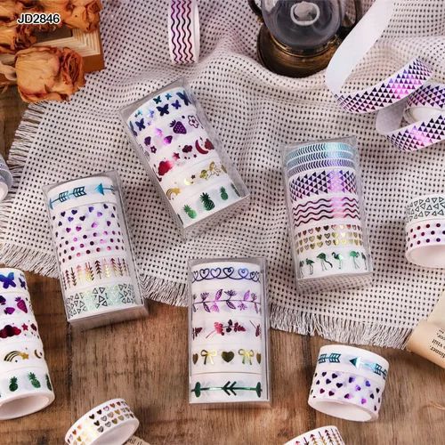 Rainbow Foiled - Washi Tape Set Of 5 - STATIONERYSTUDIO