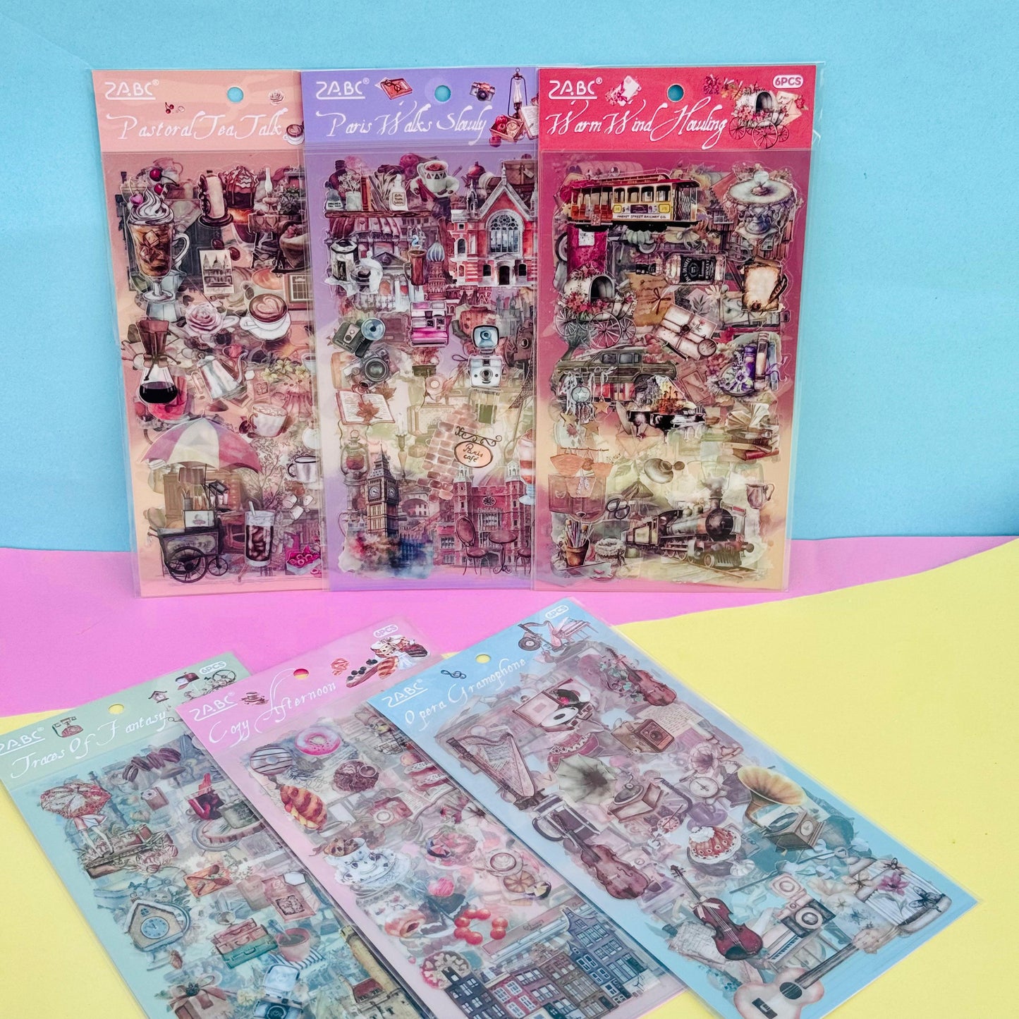 Retro - Sticker Sheet Set Of 6