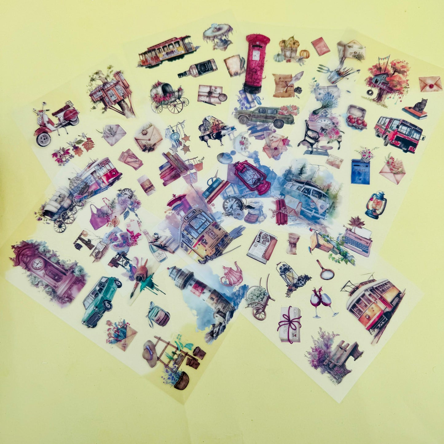 Retro - Sticker Sheet Set Of 6