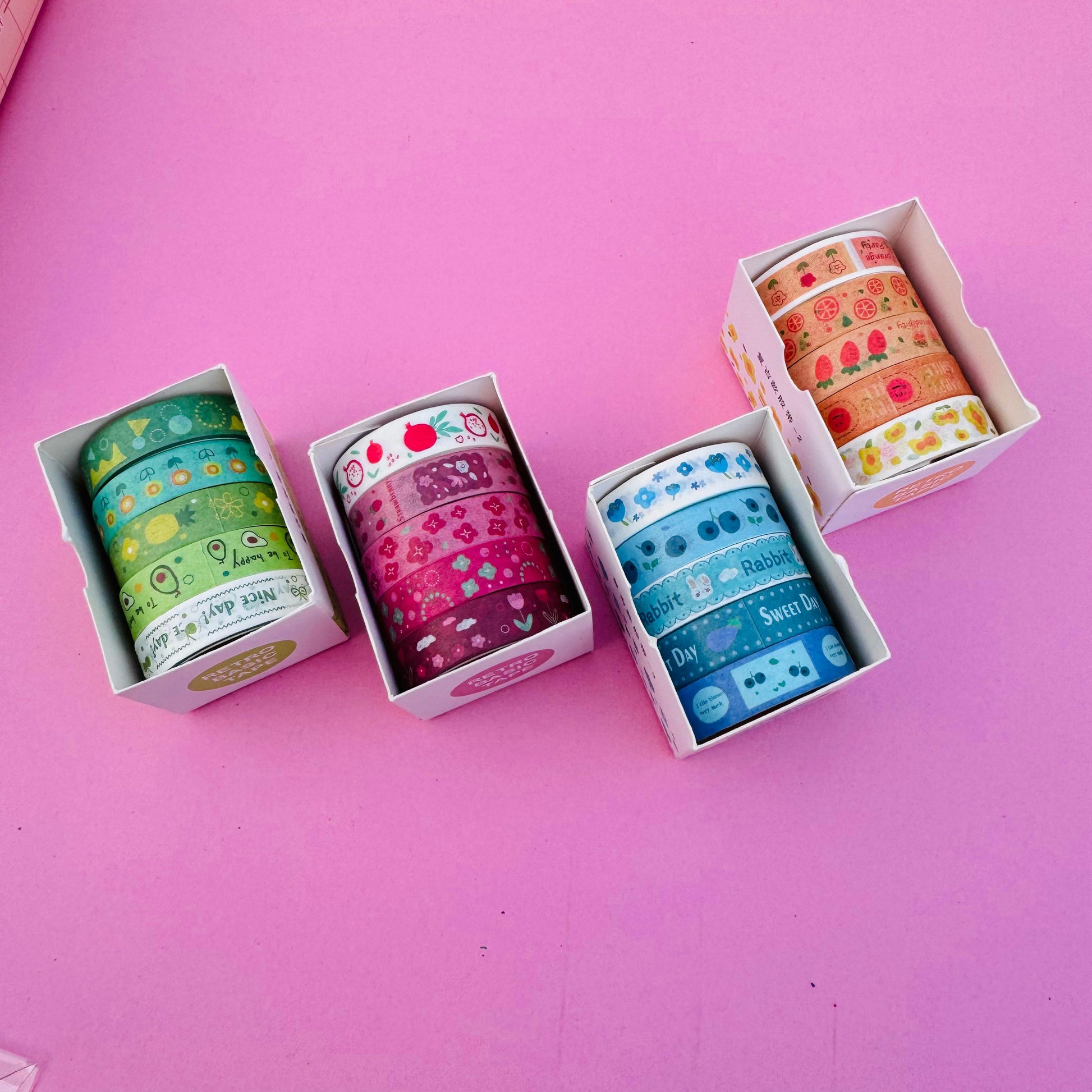 Retro Basic Washi Tape - Set Of 5 - STATIONERYSTUDIO