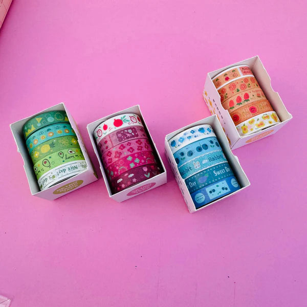 Retro Basic Washi Tape - Set Of 5