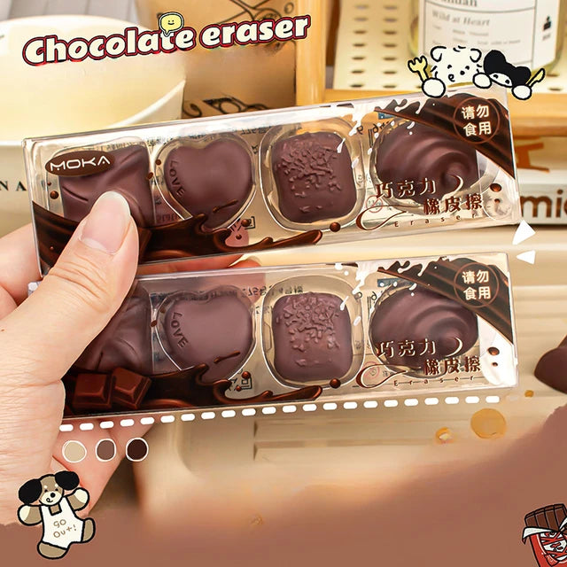 Scented Chocolate Eraser - Set of 4