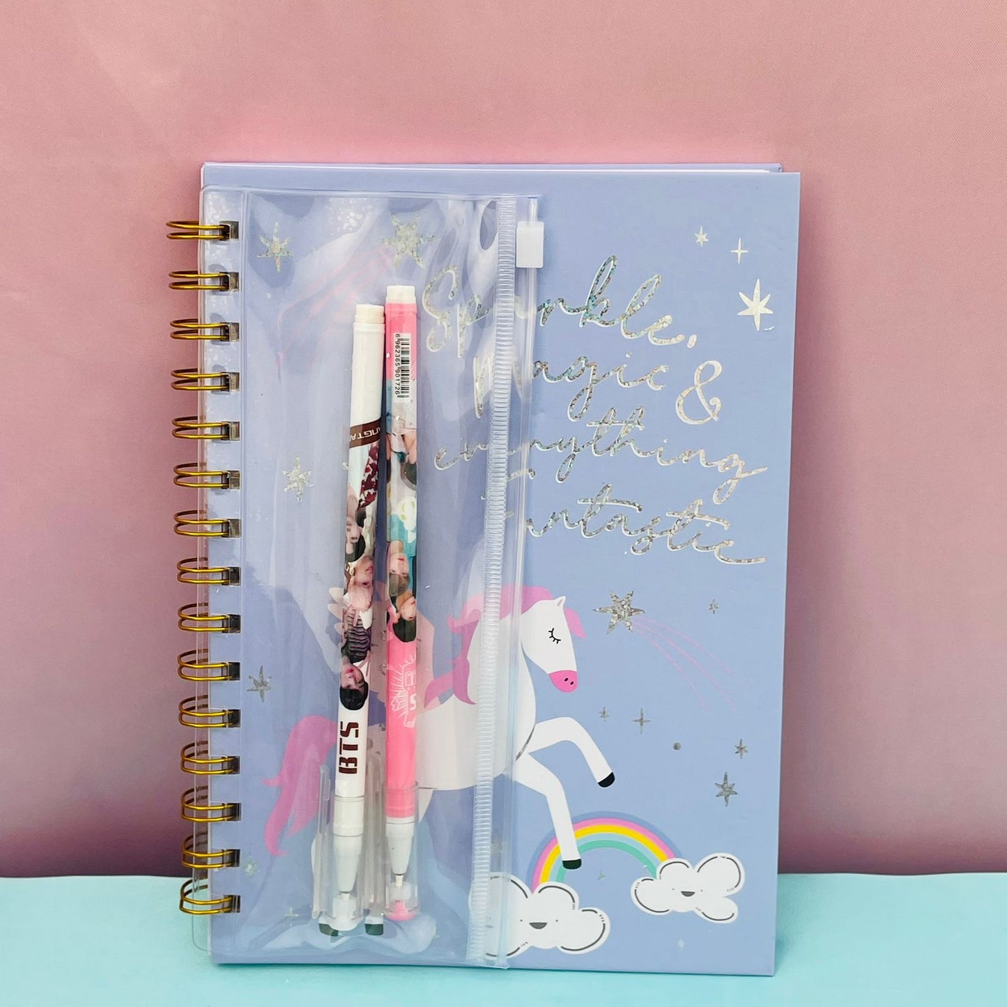 SPARKLE MAGIC UNICORN - JOURNAL WITH PENS - STATIONERYSTUDIO