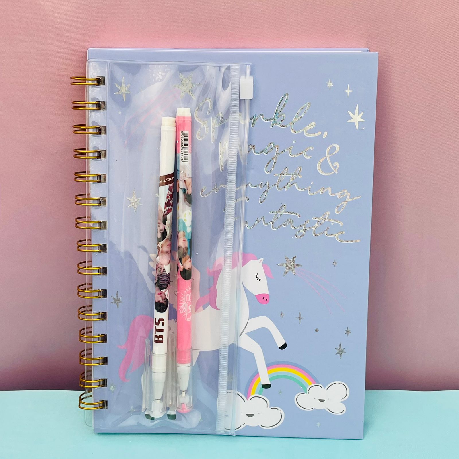 SPARKLE MAGIC UNICORN - JOURNAL WITH PENS - STATIONERYSTUDIO