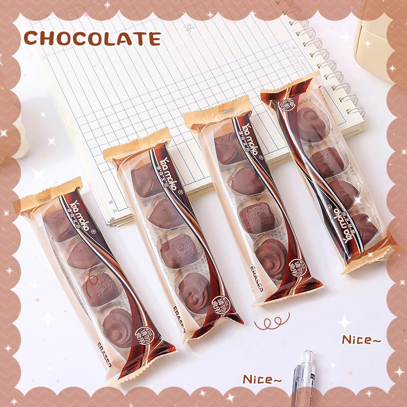 Scented Chocolate Eraser - Set of 4
