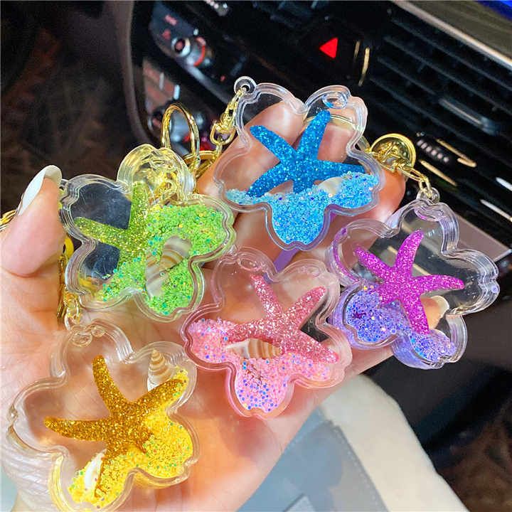 Star Glitter Water - Gold Key Ring