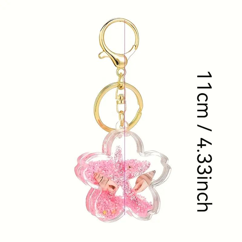 Star Glitter Water - Gold Key Ring