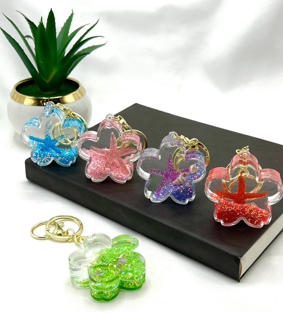 Star Glitter Water - Gold Key Ring