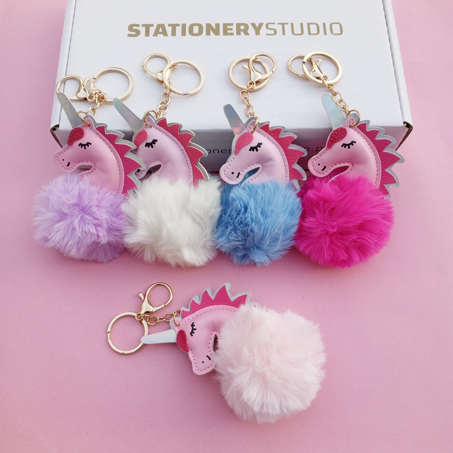 UNICORN PLUSH KEY RING - STATIONERYSTUDIO