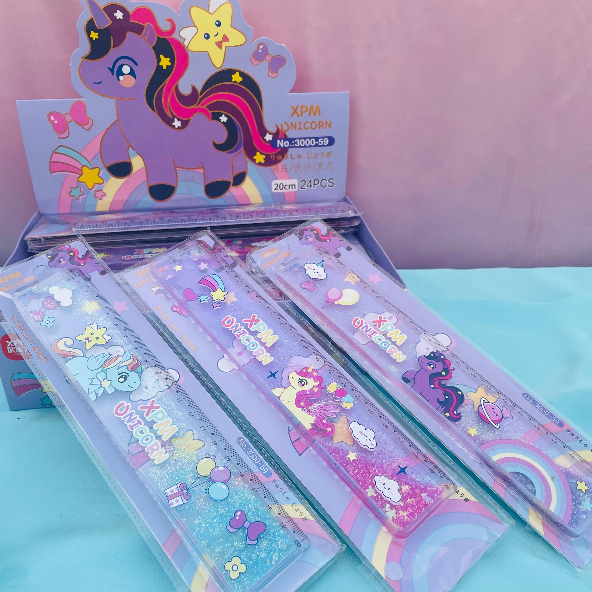 Unicorn Glitter Water - Ruler - STATIONERYSTUDIO