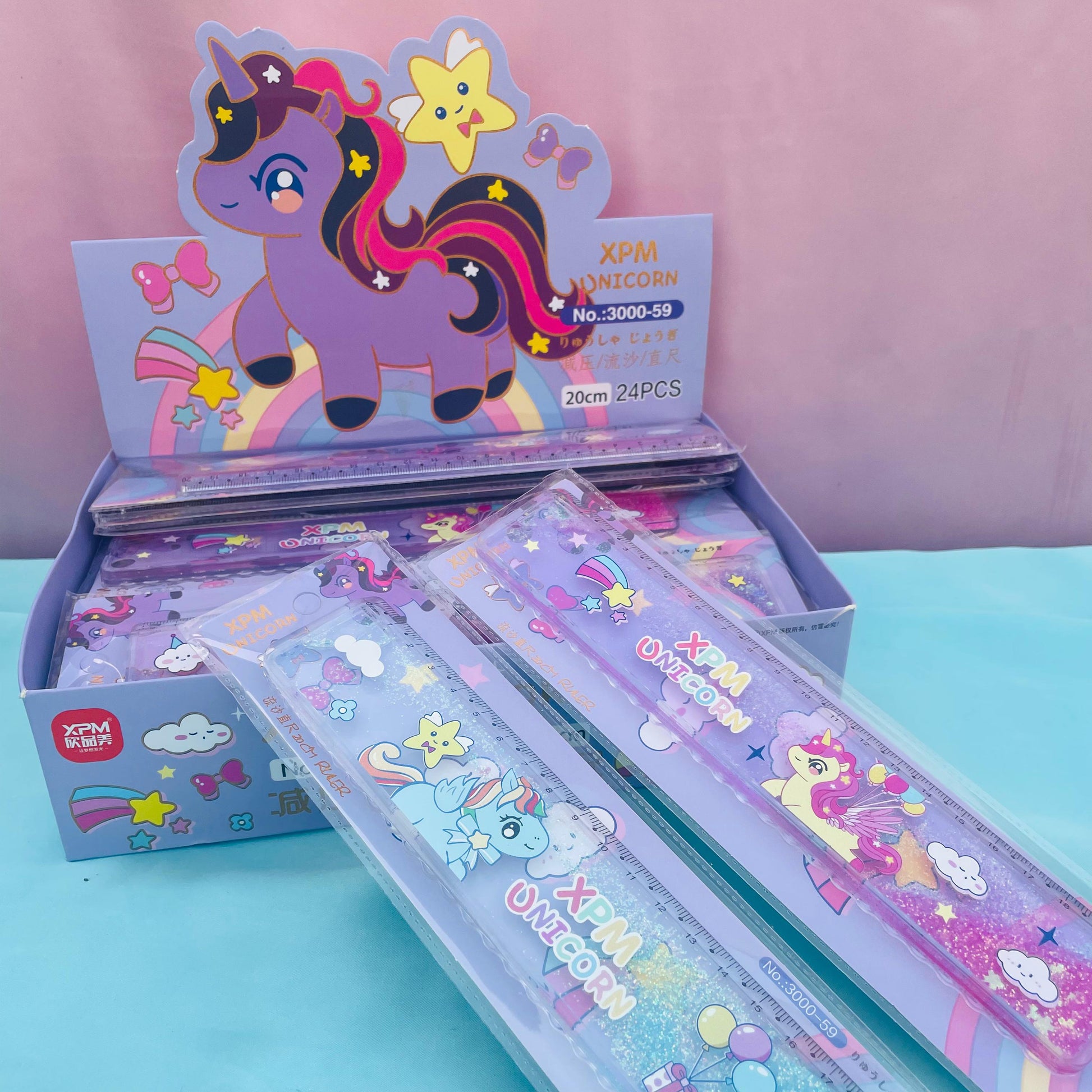 Unicorn Glitter Water - Ruler - STATIONERYSTUDIO