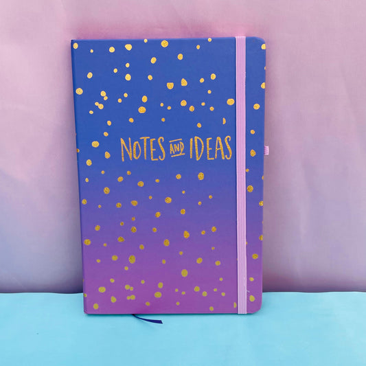 Notes And Ideas Gold Foil Blue - Journal