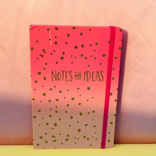 Notes And Ideas Gold Foil Pink - Journal