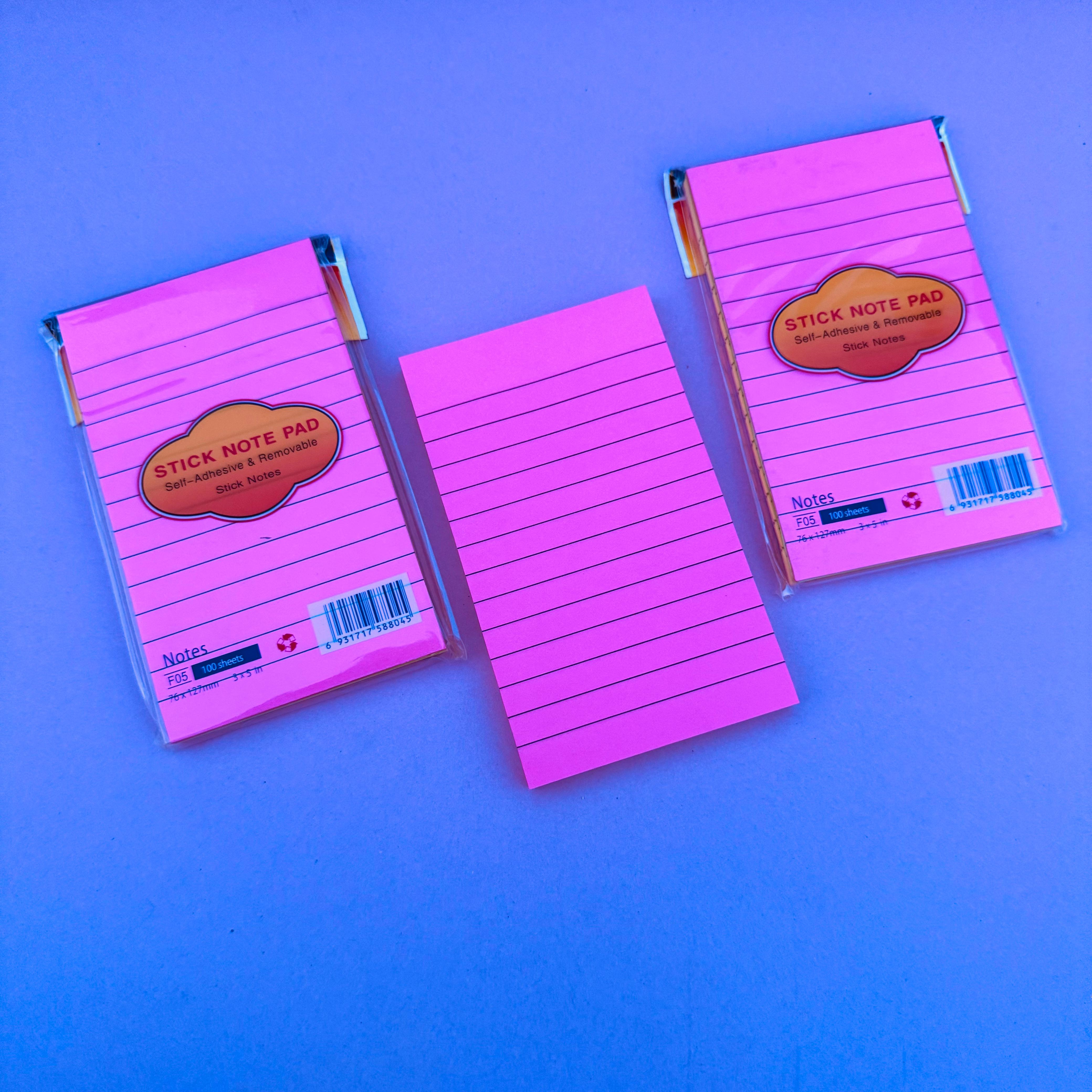 Multi Colors Lined- Sticky Note (style 2) - STATIONERYSTUDIO