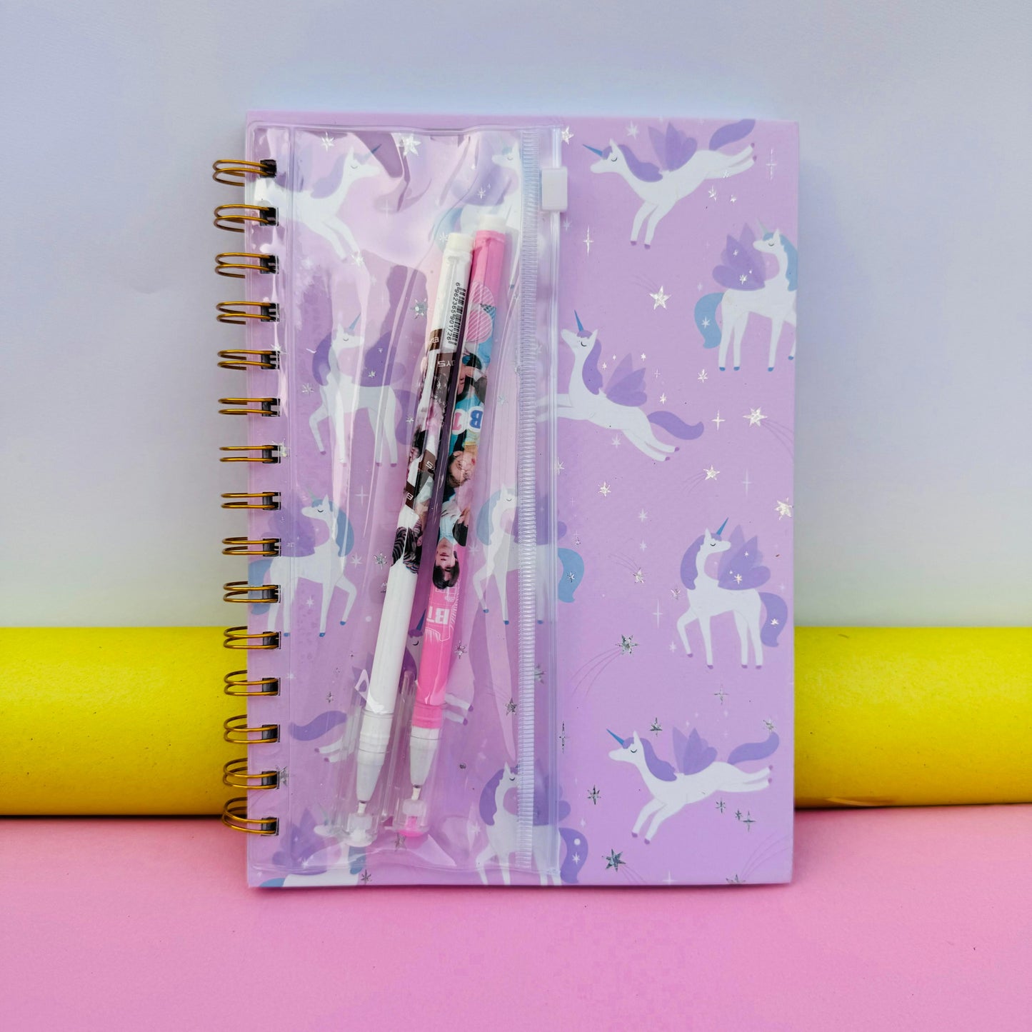 PURPLE UNICORN - JOURNAL WITH PENS