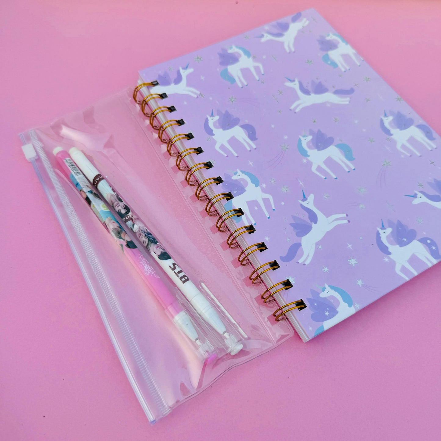 PURPLE UNICORN - JOURNAL WITH PENS