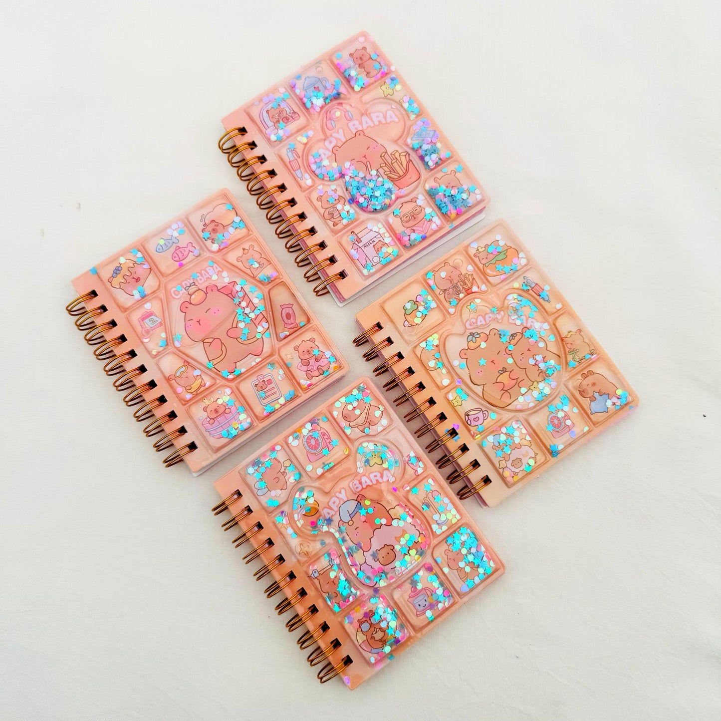 Cappy Bara Glitter Water Spiral Notebook - Journal