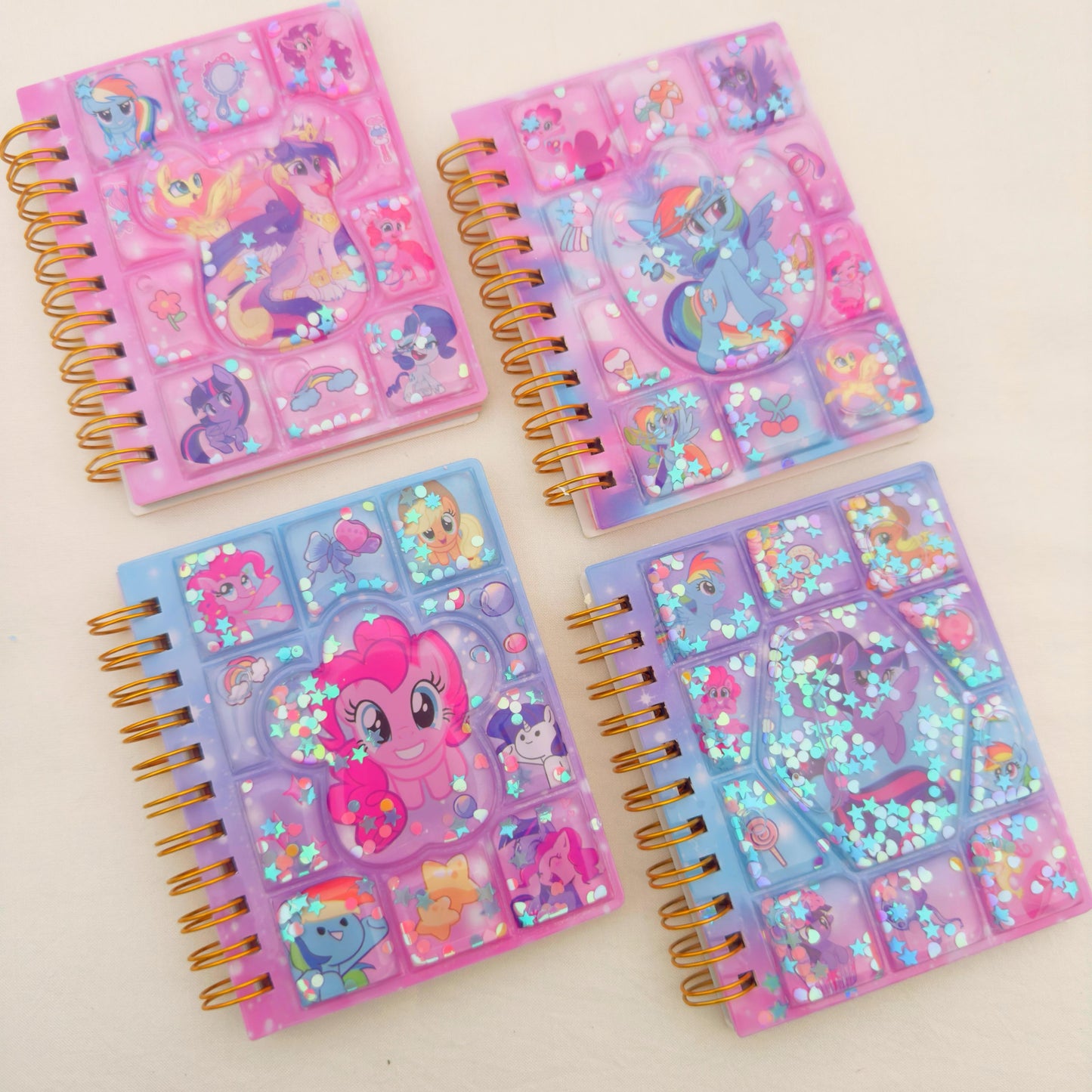 Little Pony Glitter Water Spiral Notebook - Journal