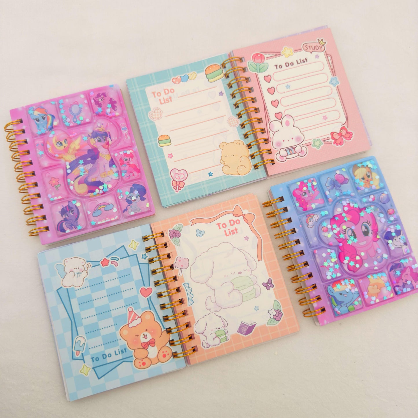 Little Pony Glitter Water Spiral Notebook - Journal