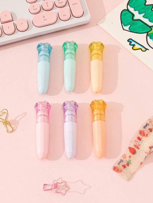 Cat Paw Pastel Color - Highlighter Set Of 6