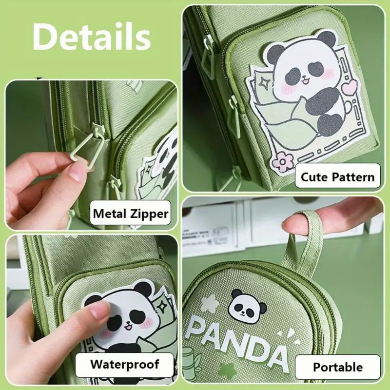 Panda Black Zipper - Pouch