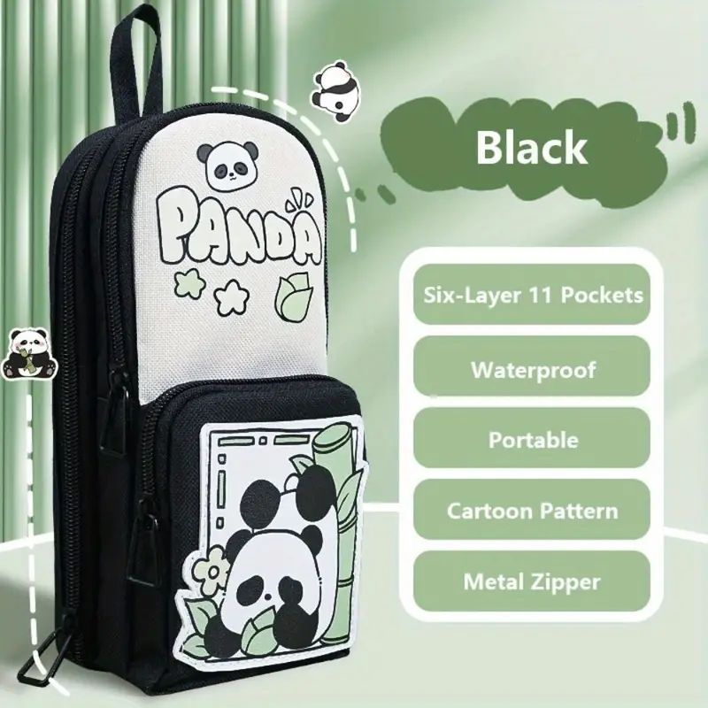 Panda Black Zipper - Pouch