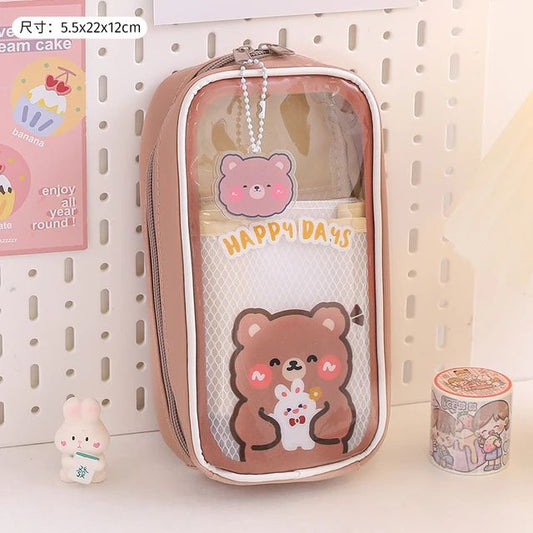 Cute Bear Brown Stationery Organizer - Pouch