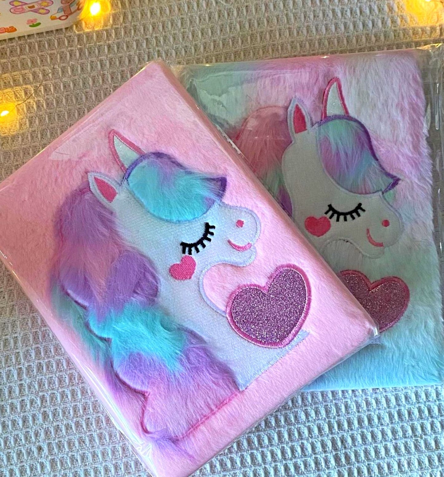 Glittery Unicorn Rainbow - Fluffy Journal