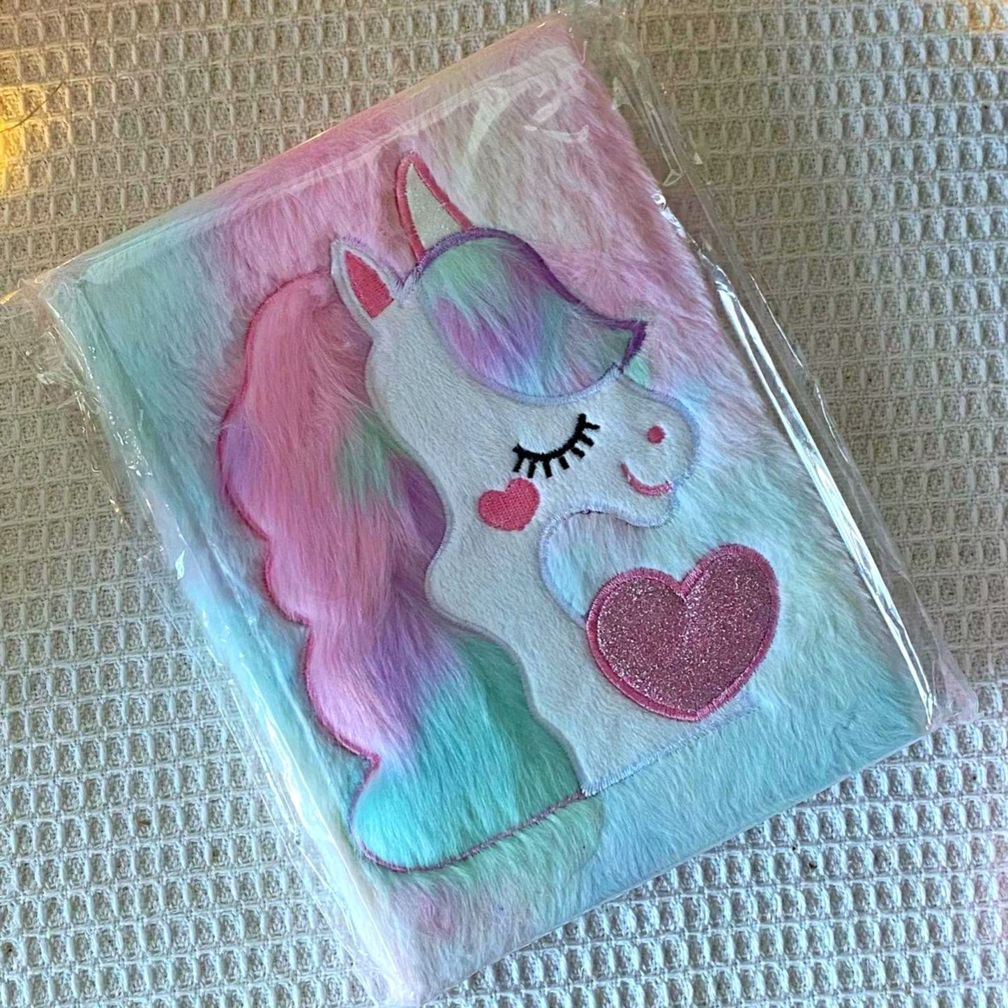 Glittery Unicorn Rainbow - Fluffy Journal