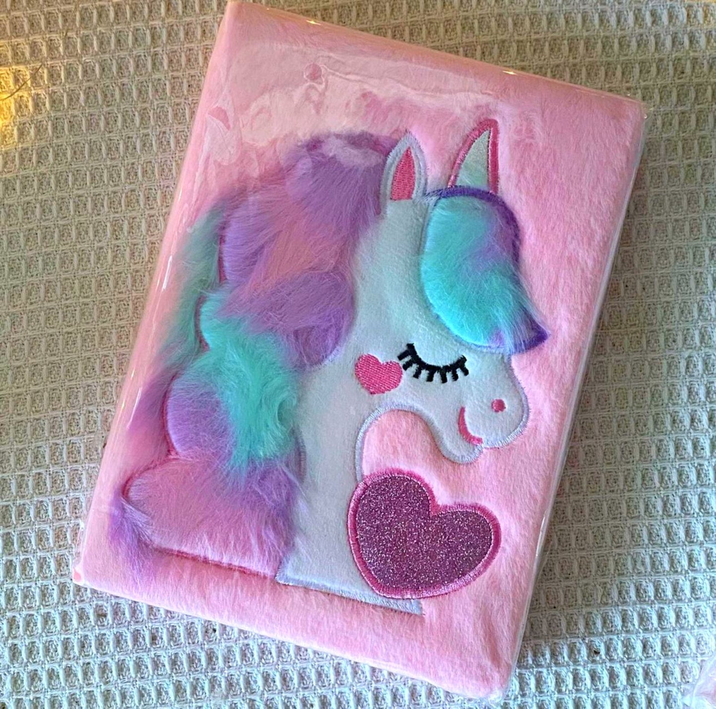 Glittery Unicorn Rainbow - Fluffy Journal