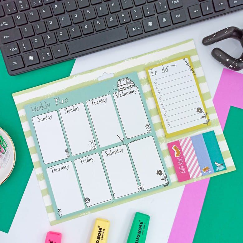 Weekly Plan Sticky Note Set Of 6 - Style 4