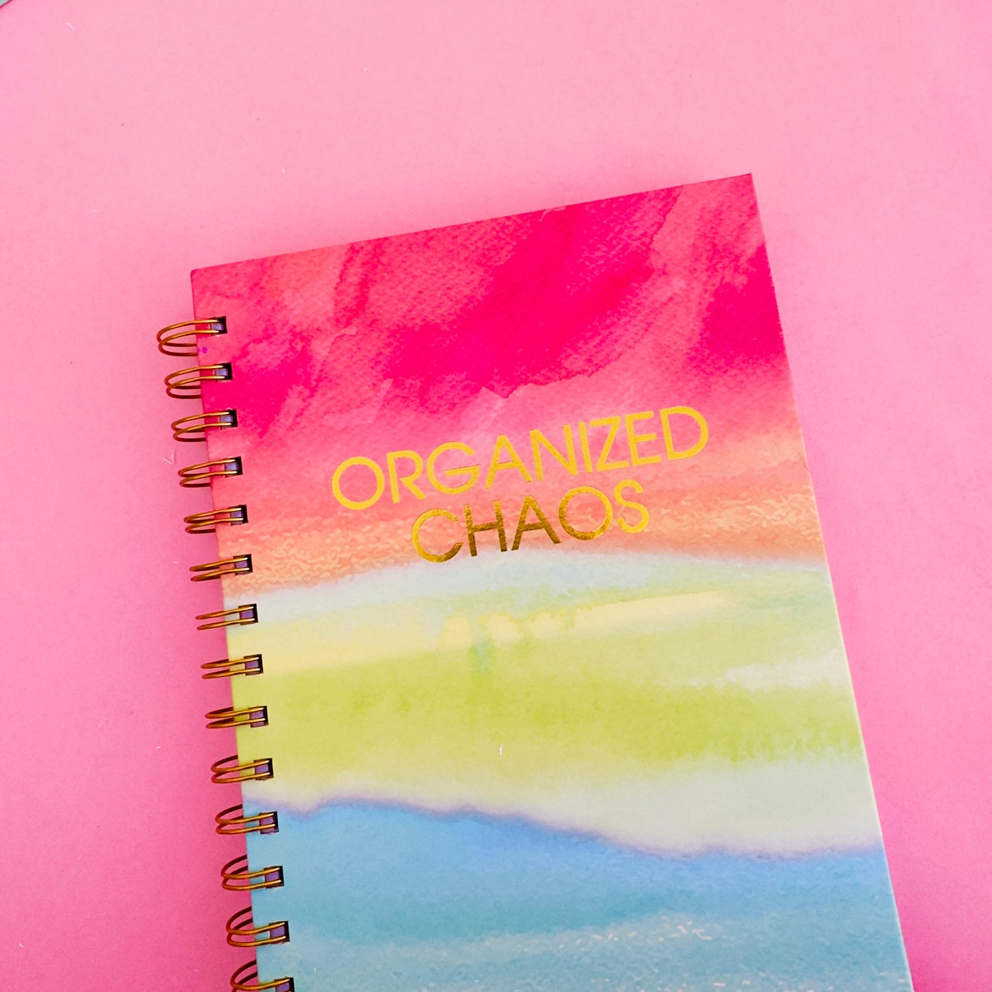 Organized Choas Gold Foiled Spiral - Notebook / Journal