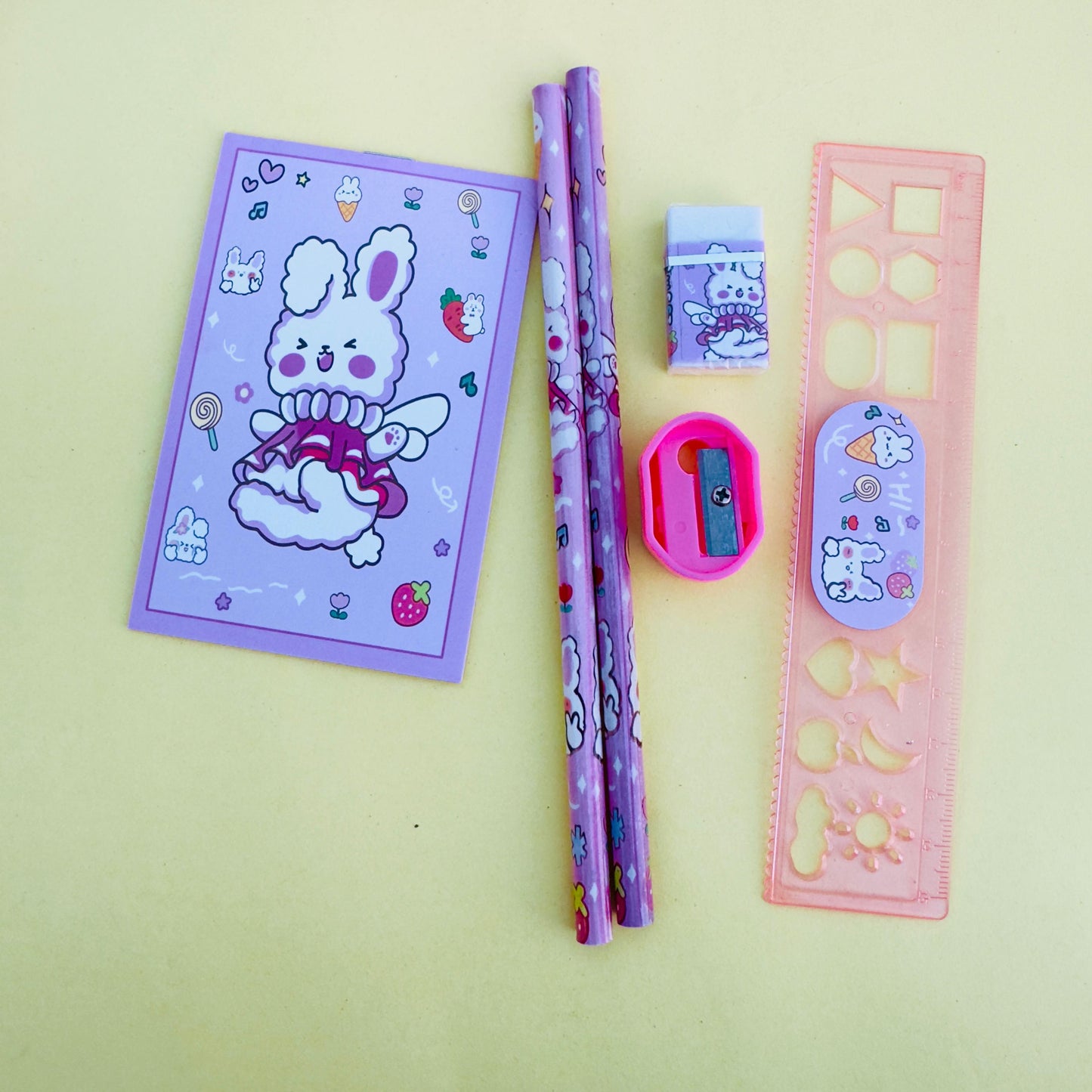 Pink Bunny - Stationery Set