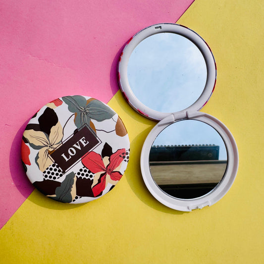 Retro Flowers - Compact Mirror