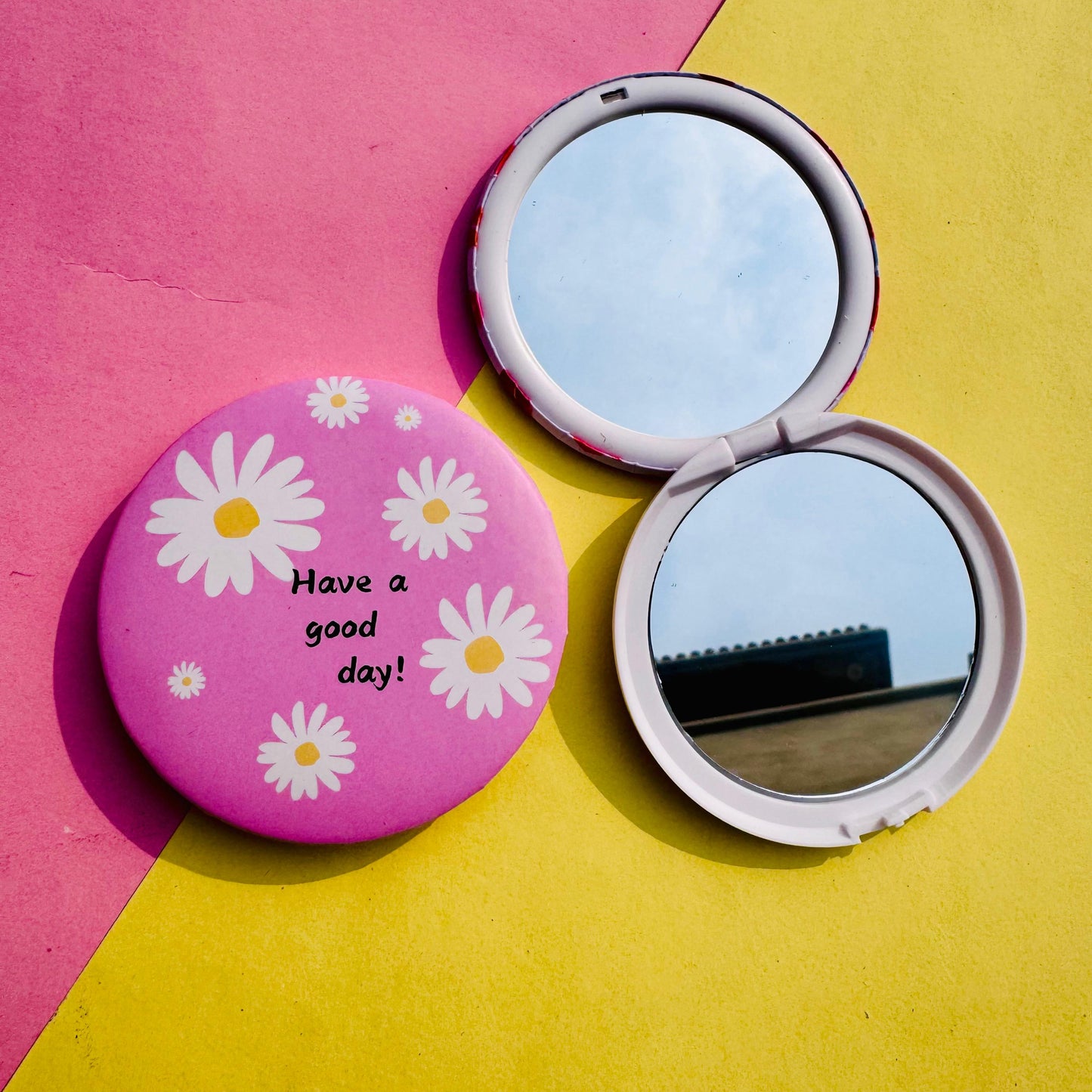 Pink Floral - Compact Mirror