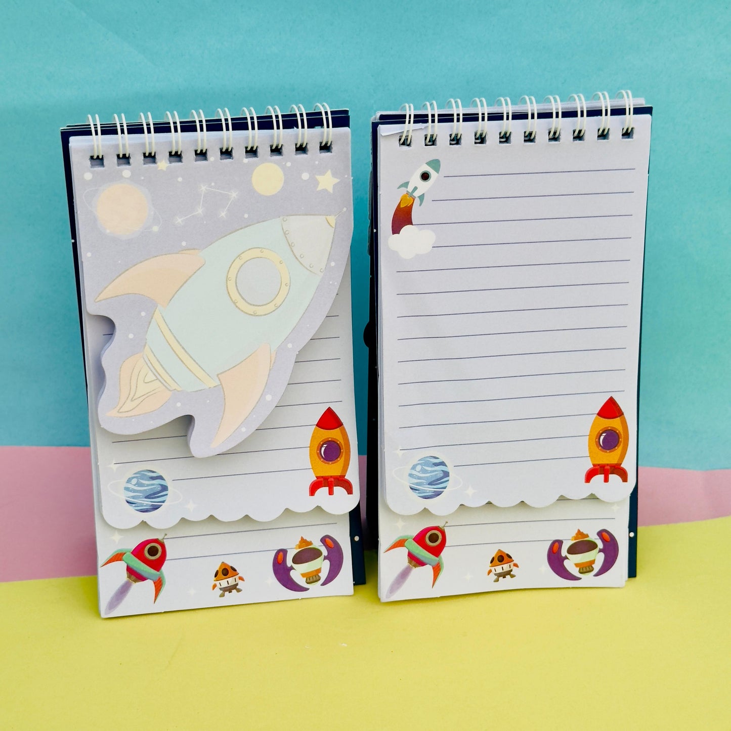 Space Rocket Foiled Spiral - Notepad