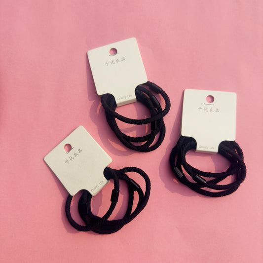 Black hair ties - set of 4