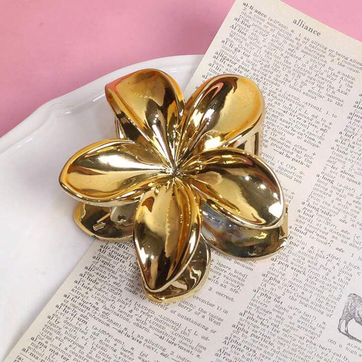 Metallic Lotus Claw Clip - Large